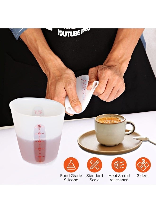 Happy Home High Heat Flexible Silicone Measuring Cup 500ml / 16oz with ml, oz & Cup Markings, BPA-Free Food Grade Silicone Liquid Measuring & Pouring Cup, Non-Stick, Microwave & Freezer Safe, Ideal for Kitchen, Epoxy Resin, Crafts & Jewelry Making - Image 4